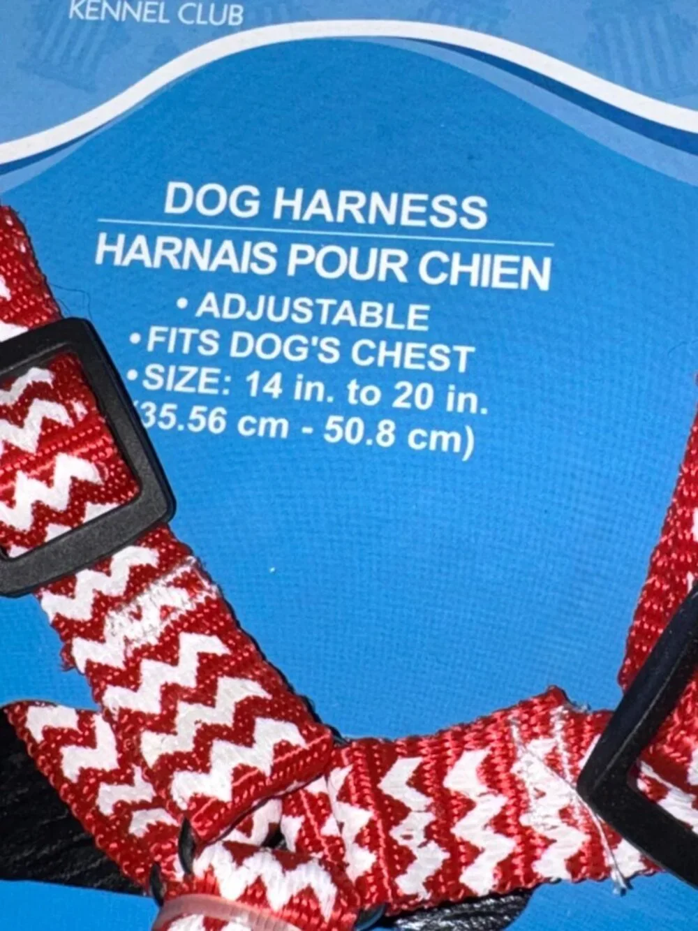 Red & White Chevron Adjustable Dog Harness & Leash Set Small